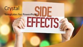  Presentation with drug - Beautiful PPT theme featuring adverse drug reaction - side effects placard with bokeh backdrop and a gold colored foreground