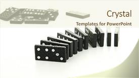  Presentation with domino - Colorful slides enhanced with adverse effect - game of domino isolated backdrop and a cream colored foreground