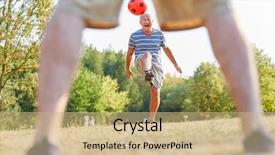  Presentation with active seniors senior e - PPT layouts consisting of adversity - active senior friends playing soccer background and a coral colored foreground