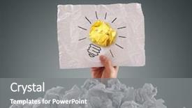  Presentation with pile - Audience pleasing slide deck consisting of adversity - businessman buried under crumpled pile backdrop and a gray colored foreground