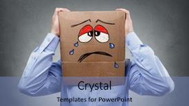  Presentation with adversity - Audience pleasing PPT theme consisting of adversity - businessman with cardboard box backdrop and a teal colored foreground