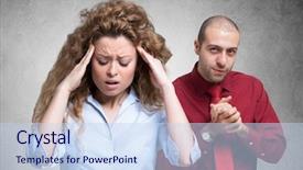  Presentation with adversity - Presentation with adversity - desperate woman a man is background and a sky blue colored foreground