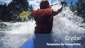  Presentation with rear view mirror - Theme having adversity - rear view of a male background and a ocean colored foreground