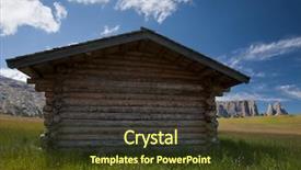  Presentation with posters - Theme consisting of adverstisement - mountain cabin with plenty room background and a  colored foreground