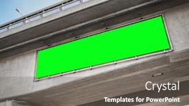  Presentation with bridge concrete - PPT theme having advertisement-concept-big-billboard background and a gray colored foreground