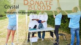  Presentation with campaign - Slides with advertises a blood donation campaign background and a mint green colored foreground