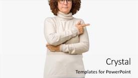  Presentation with advertisement - Amazing presentation design having advertising - beautiful middle ager senior woman backdrop and a white colored foreground