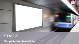  Presentation with advertising - PPT layouts featuring advertising - blank billboard in subway station background and a gray colored foreground