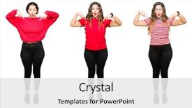  Presentation with collage - Amazing presentation theme having advertising - collage of beautiful young woman backdrop and a white colored foreground