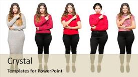  Presentation with young woman wearing boxer gloves - PPT theme featuring advertising - collage of beautiful young woman background and a lemonade colored foreground