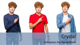  Presentation with different - Audience pleasing PPT theme consisting of advertising - collage of young man wearing backdrop and a teal colored foreground
