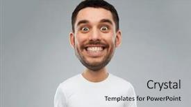  Presentation with cartoon character - Cool new PPT layouts with advertising - expression and people concept backdrop and a light gray colored foreground