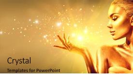  Presentation with glamour - Theme with advertising - gold woman skin christmas magic background and a yellow colored foreground