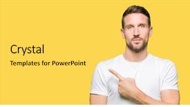  Presentation with advertising - Slide deck consisting of advertising - handsome man wearing casual white background and a yellow colored foreground