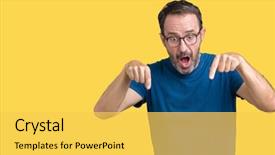  Presentation with age in place - Beautiful presentation theme featuring advertising - handsome middle age hoary senior backdrop and a yellow colored foreground