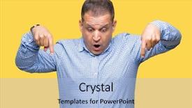  Presentation with arab - Cool new slide deck with advertising - middle age arab business man backdrop and a light blue colored foreground