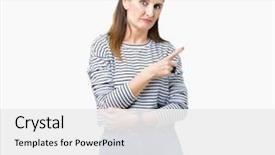  Presentation with advertisement - Presentation theme consisting of advertising - middle age mature beautiful woman background and a white colored foreground