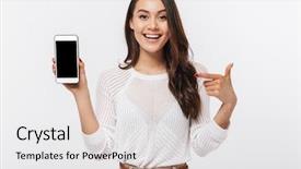  Presentation with joyful - Slide deck featuring advertising - portrait of a joyful asian background and a soft green colored foreground