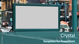  Presentation with advertising - Amazing PPT layouts having advertising - subway entrance billboard clipping path backdrop and a ocean colored foreground