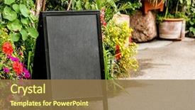  Presentation with advertisement - Theme having advertising - view of black advertisement blackboard background and a coral colored foreground