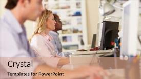  Presentation with office desk reception - PPT theme consisting of firefighter suit and equipment ready background and a  colored foreground.