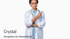  Presentation with doctor african - Cool new slide set with advertising - young african american doctor woman backdrop and a  colored foreground