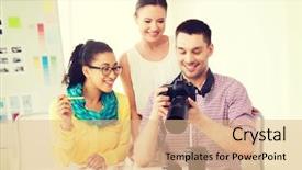  Presentation with education - Slide deck with advertising agency - business education office and startup background and a coral colored foreground