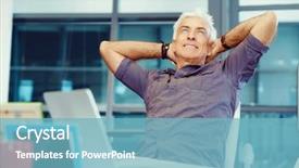  Presentation with advertising - Colorful presentation enhanced with advertising agency - handsome businessman in casual wear backdrop and a light blue colored foreground