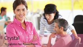  Presentation with math creative - Colorful slide deck enhanced with advertising agency - portrait of woman standing backdrop and a  colored foreground