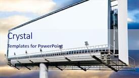  Presentation with sunset drinks - Slides featuring media advertising - billboard at sunset background and a sky blue colored foreground