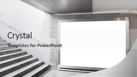  Presentation with examination hall - Theme featuring bill board - blank billboard located in underground background and a white colored foreground