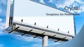  Presentation with skies - Beautiful slide deck featuring blank mega billboard in the skies backdrop and a light blue colored foreground