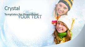  Presentation with for sale sign - Cool new slide deck with happy new year kids - winter teenage girls peeking backdrop and a sky blue colored foreground