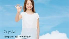  Presentation with dream sky - Colorful PPT layouts enhanced with advertising-dream-gesture-childhood backdrop and a light blue colored foreground