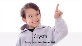  Presentation with finger - Presentation theme enhanced with note indicator - boy smiles and shows background and a lemonade colored foreground