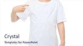  Presentation with t shirt on hanger design - Slide deck enhanced with t-shirt design and advertisement background and a white colored foreground