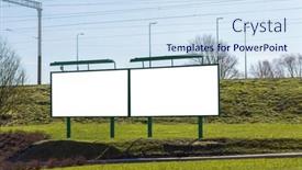  Presentation with mass media - Audience pleasing PPT layouts consisting of advertising-mass-media-and-marketing backdrop and a sky blue colored foreground