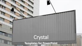  Presentation with street - Slide set with advertising media - blank new billboard on street background and a gray colored foreground
