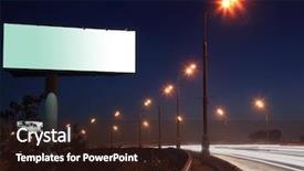  Presentation with light in dark - Presentation design having advertising media - road with lights and large background and a wine colored foreground