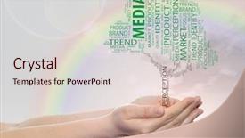  Presentation with corporate advertising - Audience pleasing presentation design consisting of advertising or customer or corporate backdrop and a lemonade colored foreground