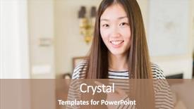  Presentation with face expression recognition - Beautiful presentation featuring wearing stripes sweater over living backdrop and a  colored foreground