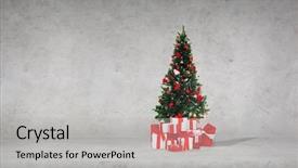 Presentation with christmas holidays - Theme having advertisement concept - christmas tree background and a light gray colored foreground