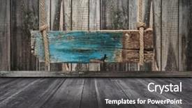  Presentation with dark space - Slide deck consisting of mock up poster vintage - old wooden banner hanging background and a dark gray colored foreground