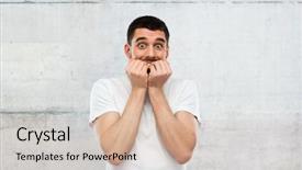  Presentation with scary - Beautiful theme featuring advertising scary - emotion advertisement and people concept backdrop and a  colored foreground