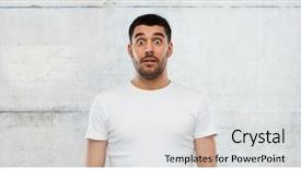  Presentation with advertising - Presentation theme having advertising scary - emotion advertisement and people concept background and a white colored foreground