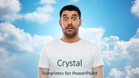  Presentation with emotion - Colorful PPT theme enhanced with advertising scary - emotion advertisement and people concept backdrop and a  colored foreground