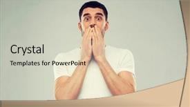  Presentation with advertising - Theme having advertising scary - emotion advertisement and people concept background and a soft green colored foreground