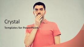  Presentation with polo - Amazing PPT theme having advertising scary - emotion advertisement and people concept backdrop and a light gray colored foreground