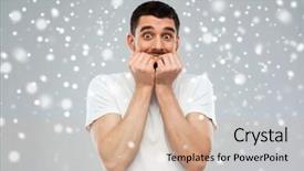  Presentation with white snow - PPT theme with advertising scary - emotion fear winter christmas background and a  colored foreground