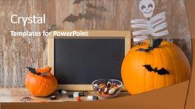  Presentation with school holidays - PPT layouts enhanced with advertising scary - holidays school and party concept background and a  colored foreground